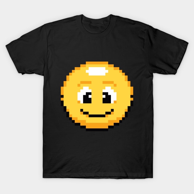 Smiling Pixel Emoji T-Shirt by Sprout Zombie